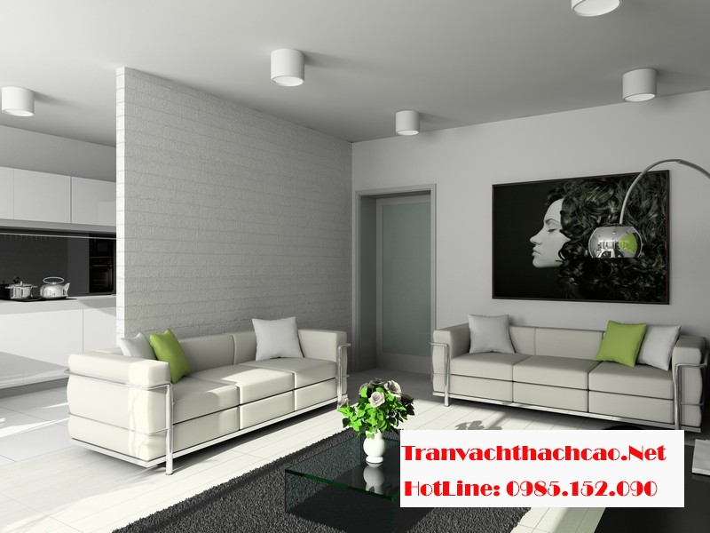 Vách thạch cao giúp tối ưu không gian phòng khách cho nhà chung cư